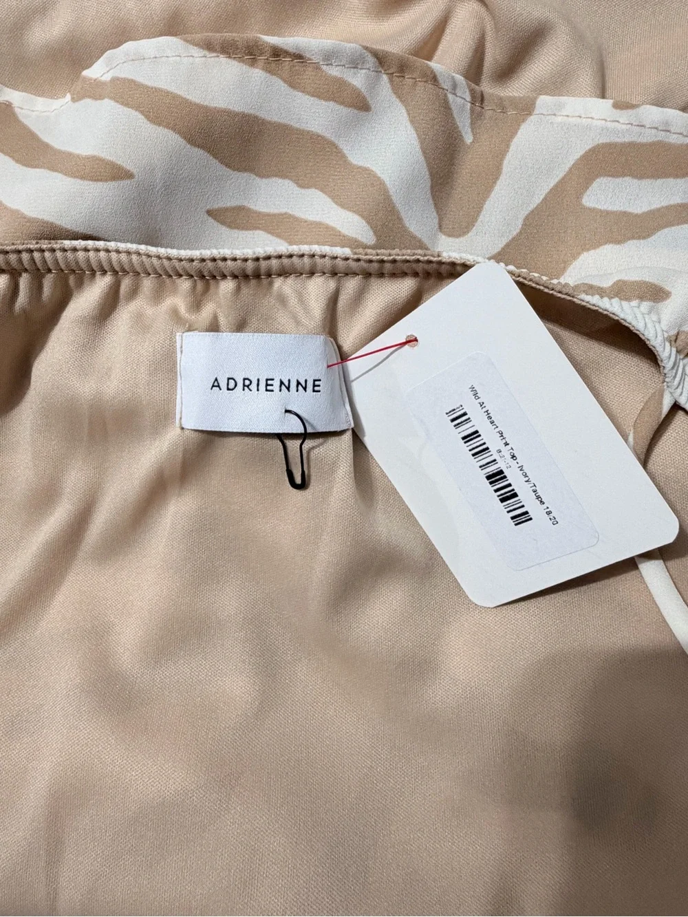 Adrienne Animal Print Cami Tank Top 2X Beige & Ivory Made in USA - Picture 2 of 7